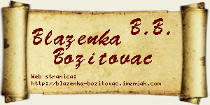 Blaženka Bozitovac vizit kartica